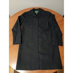 Lauren Ralph Lauren Women's Small Trench Coat Navy Blue Cotton Acetate Lining